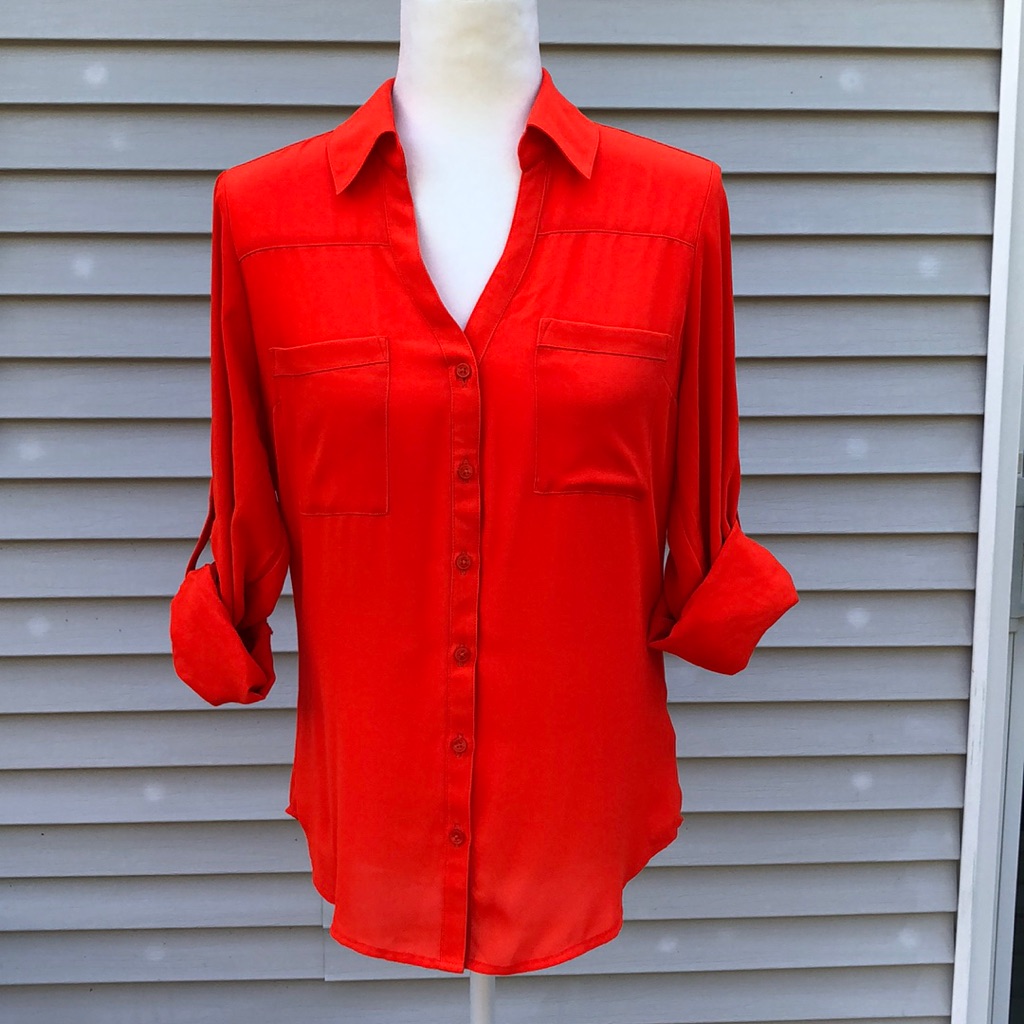 Bright Orange Express Button Down